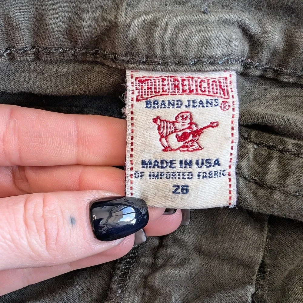Vintage True Religion Green Low-Rise Skinny Jeans Misty Size 26 - Picture 4 of 5